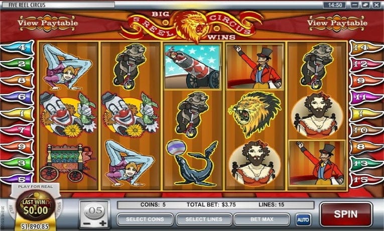 5 Reel Circus slot machine demo