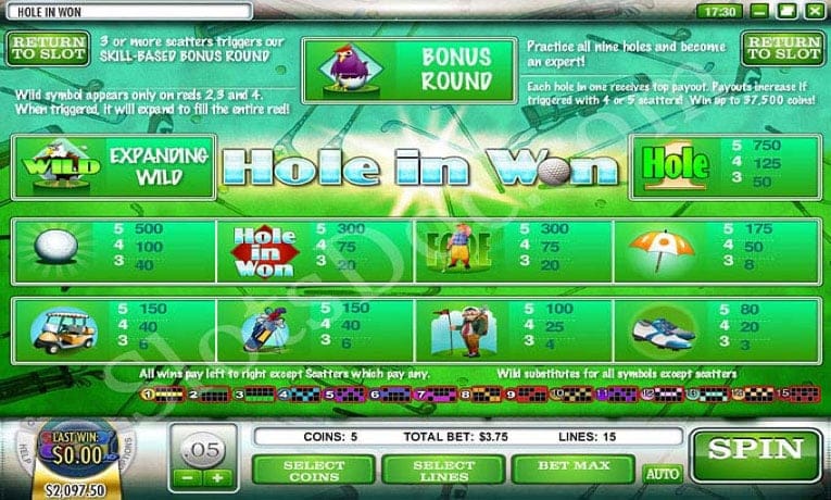 Hole In Won slot machine demo