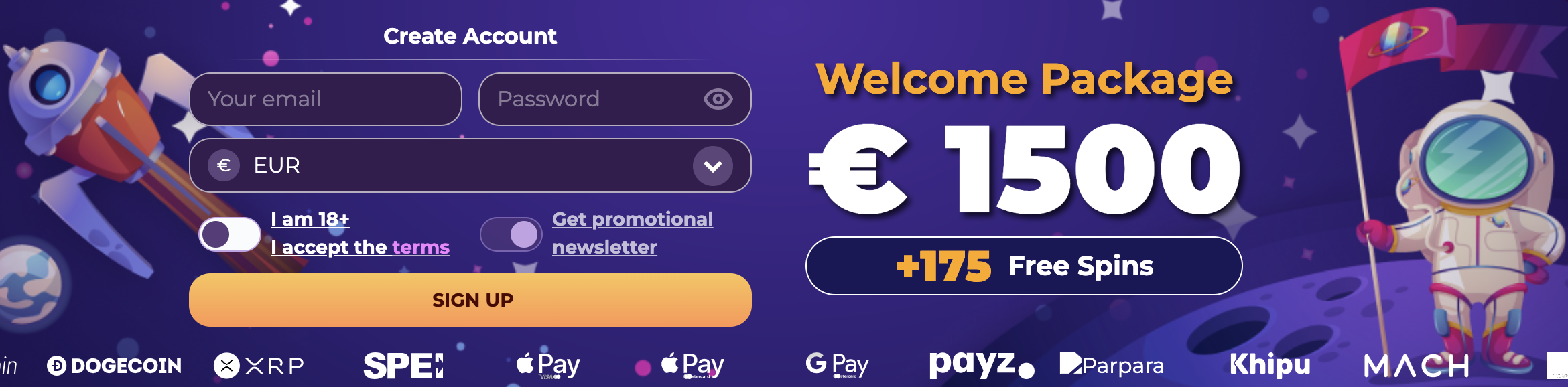 Milkyway Casino - welcome bonus