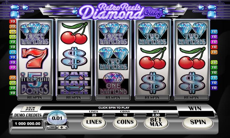 Retro Reels Diamond Glitz video slot demo