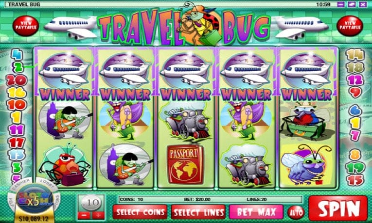 Travel Bug slot machine demo