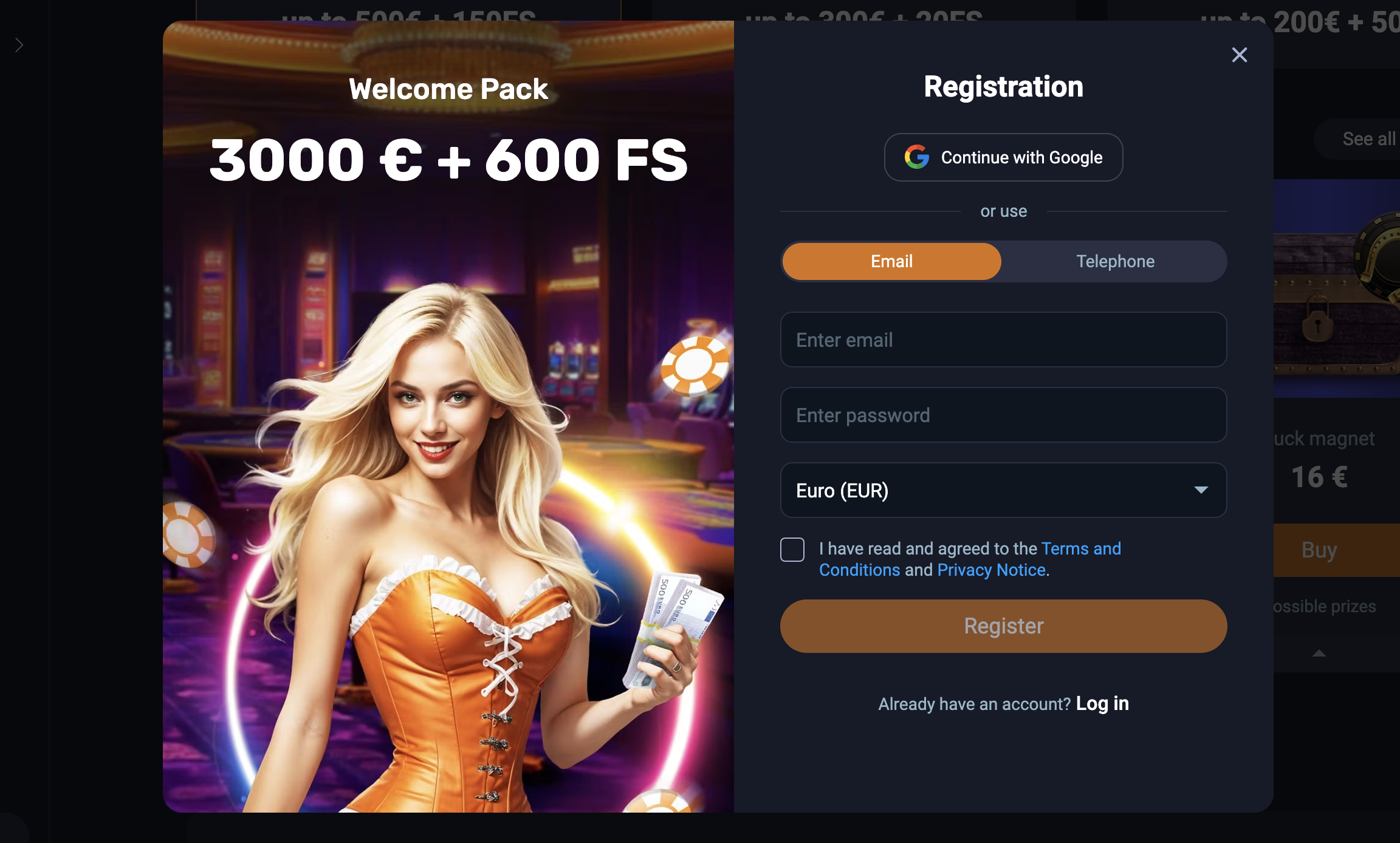 Vox Casino registration