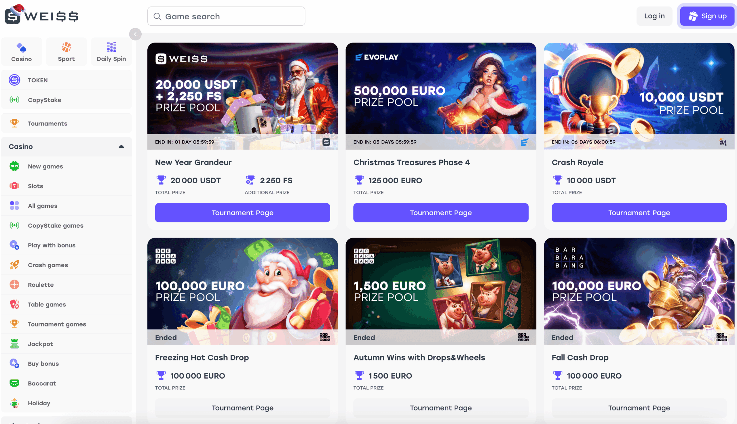 WeissBet slot tournaments