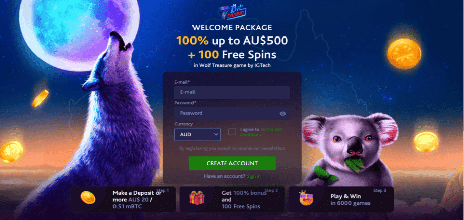 100 free spins on wolf treasure new offer australia