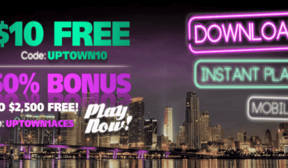 $10 no deposit bonus code in Uptown Aces