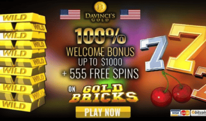 555 free spins on gold bricks - usa bonus