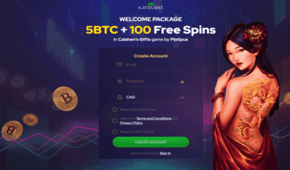 5btc + 100 Free spins at Katsubet for Canadian Players