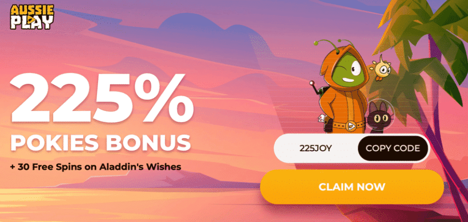 aussie play aladdin's wishes bonus code
