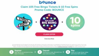Bounce Bingo promo code for 10 free spins