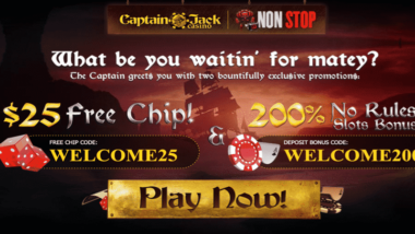 captain jack 25 free chip bonus code
