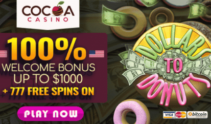 cocoa casino american offer 777 free spins