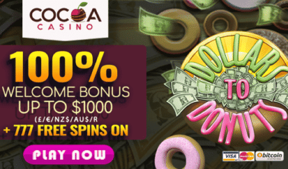 cocoa casino australian offer 777 free spins