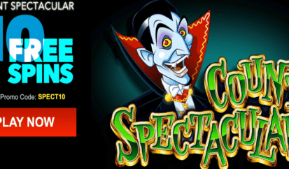 count spectacular 10 free spins coupon code