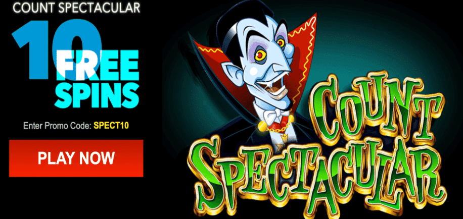 count spectacular 10 free spins coupon code