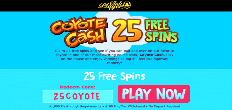coyote cash free spins offer