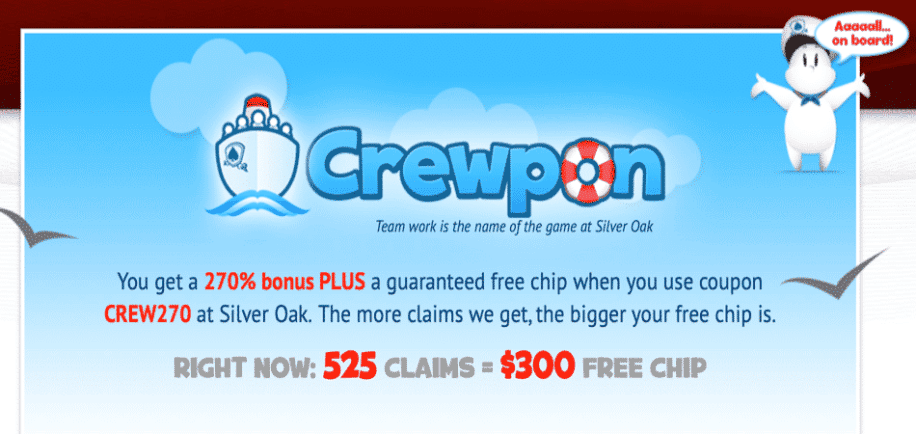 crewpon 1000$ free chip bonus codes