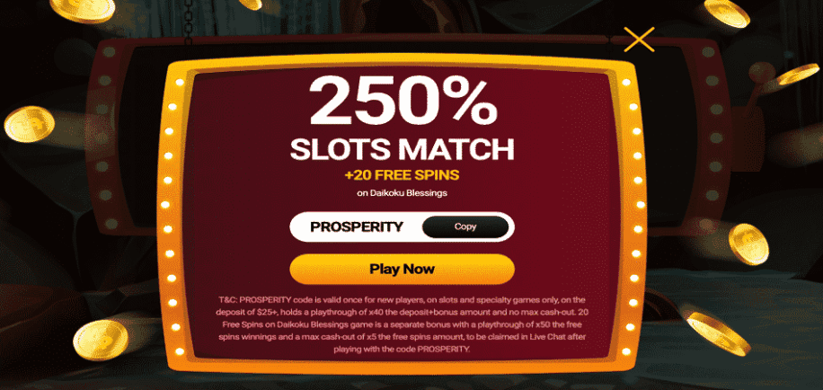 daikoku blessings free spins bonus code