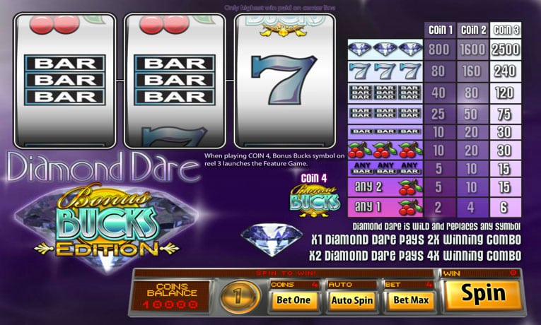 Diamond Dare Bonus Bucks video slot demo