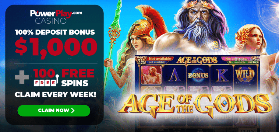 100 free spins on age of gods - Power Play