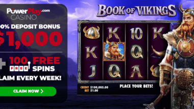 100 free spins on Book of Vikings - Power Play