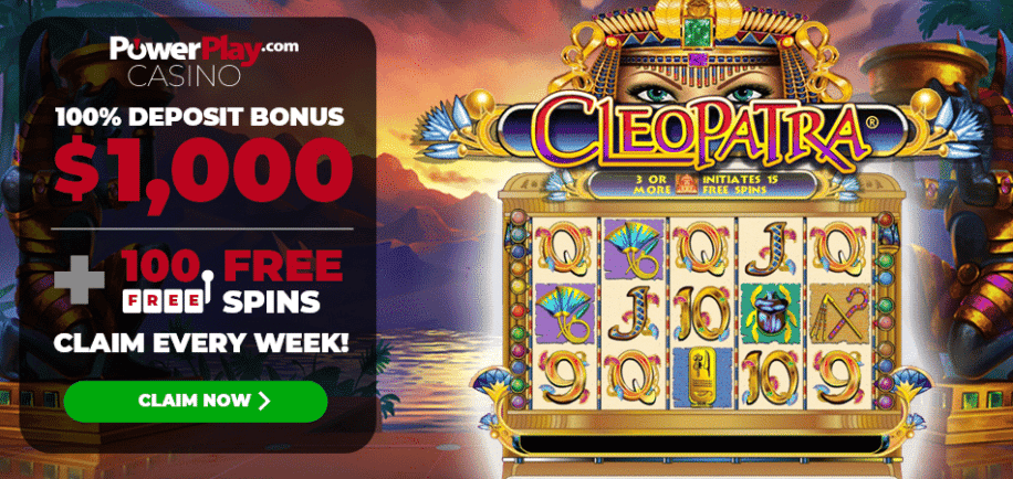 100 free spins on Cleopatra - Power Play