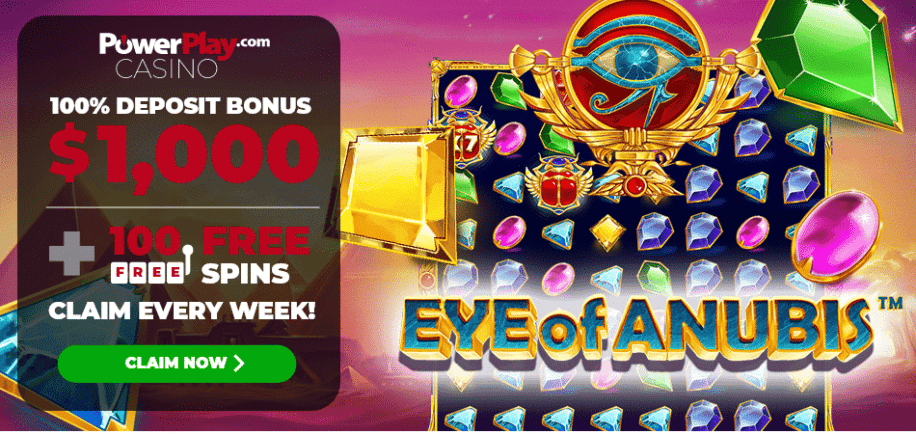 100 free spins on eye of anubis - Power Play