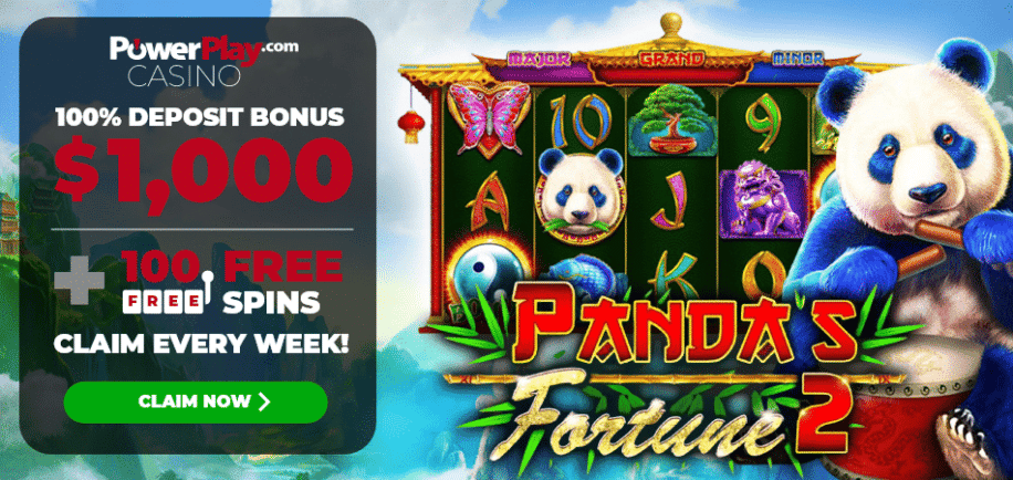 100 free spins on Panda's Fortune - Power Play