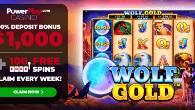 100 free spins on Wolf Gold - Power Play
