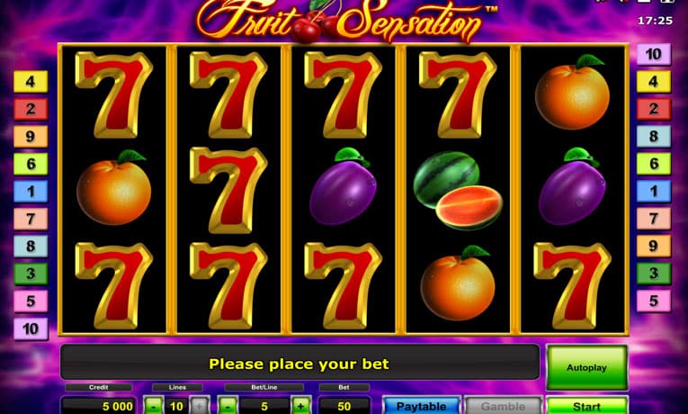 Fruit Sensation slot game demo