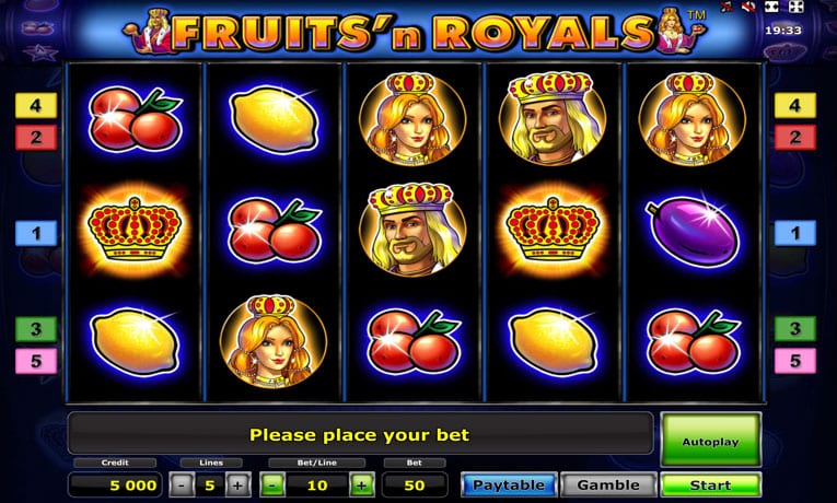 Fruits'n Royals slot machine demo