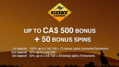 gday casino canadian offer
