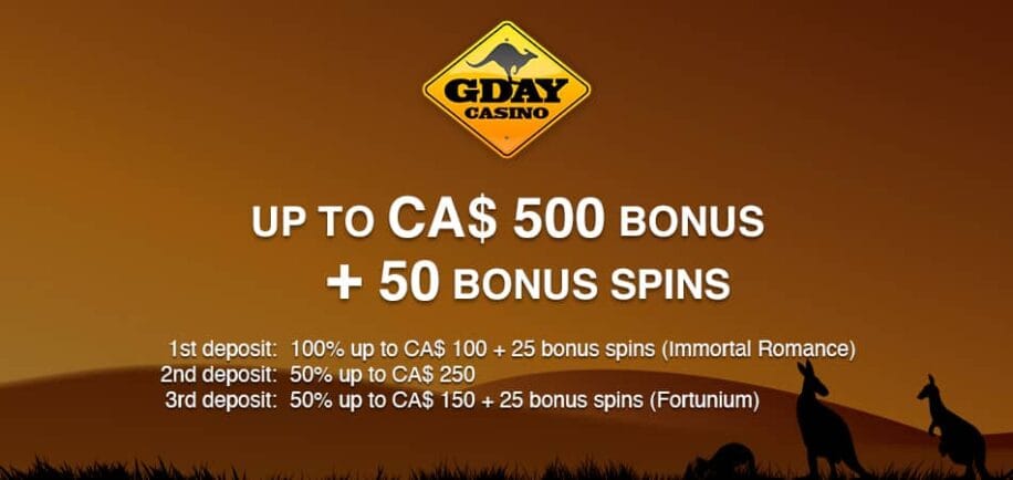 gday casino canadian offer