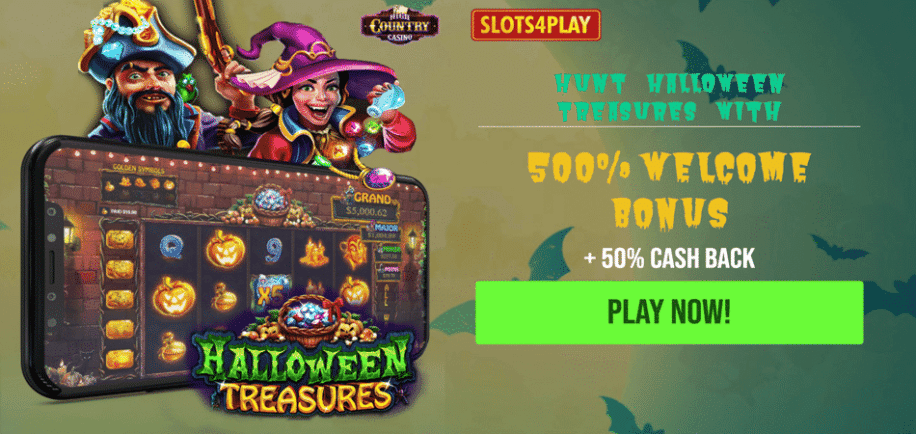 halloween treasures slot machine cash back bonus code