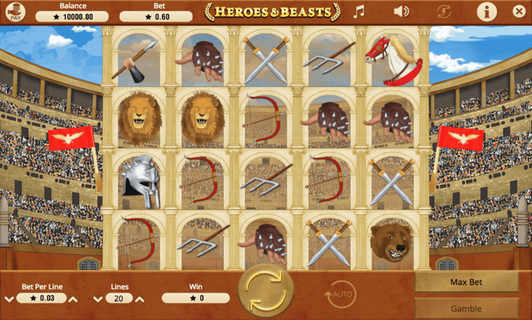Heroes and Beasts slot machine demo
