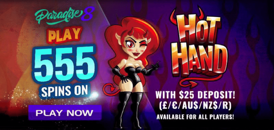 hot hand free spins paradise 8
