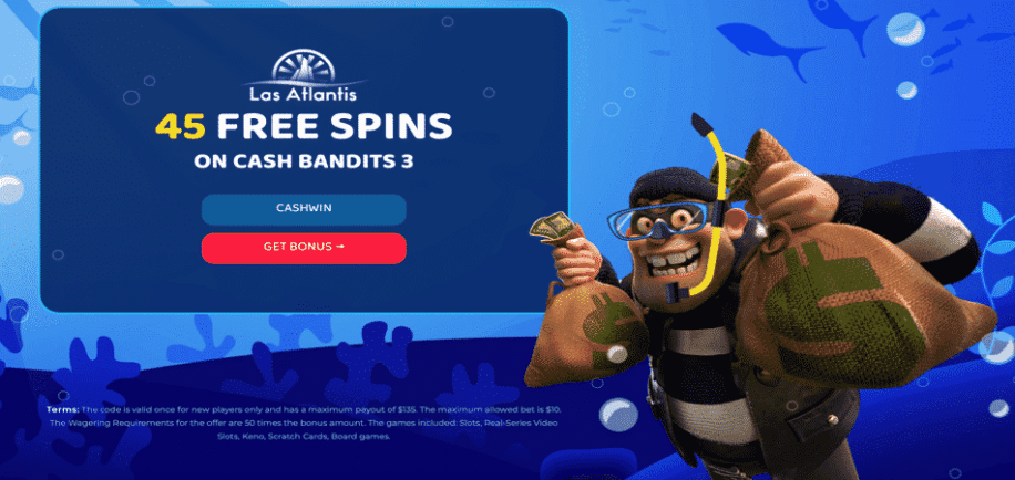 las atlantis cash bandits 3 bonus code