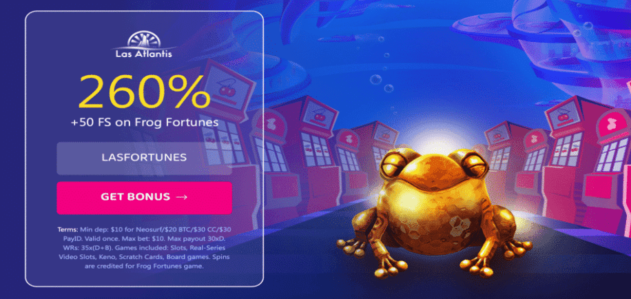 las atlantis frog fortunes bonus code