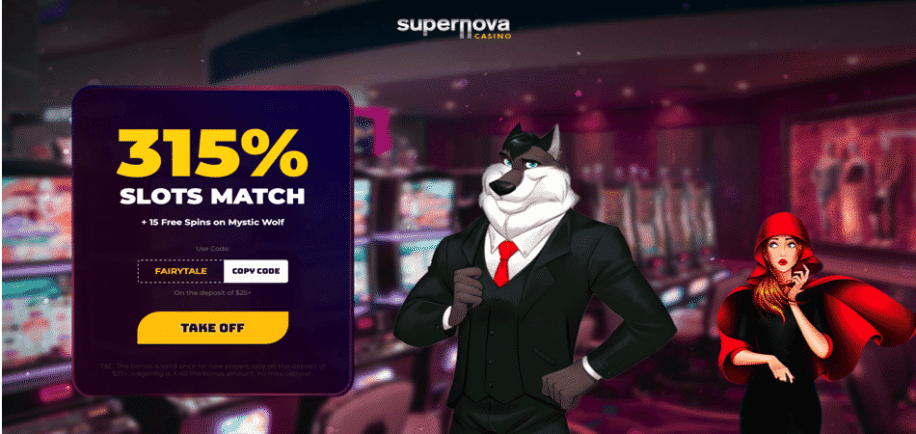 mystic wolf bonus code at supernova casino