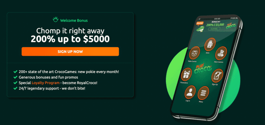 Play Croco $5000 Casino Bonus Codes