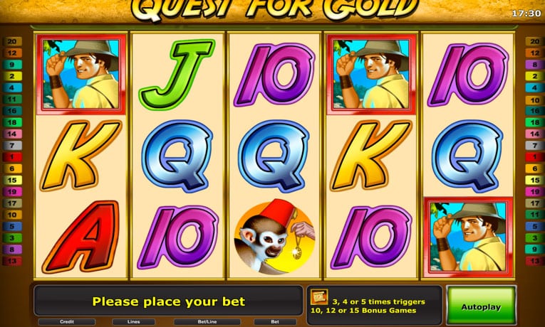 Quest for Gold slot machine demo