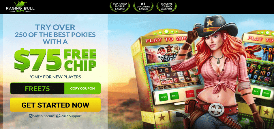 $75 Free Chip bonus code at Raging Bull Slots - Free Slots 4 Play