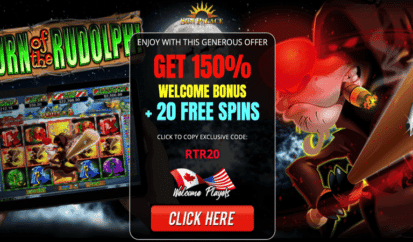 return of the rudolph free spins bonus code at sun palace