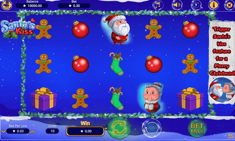 Santa’s Kiss slot machine demo