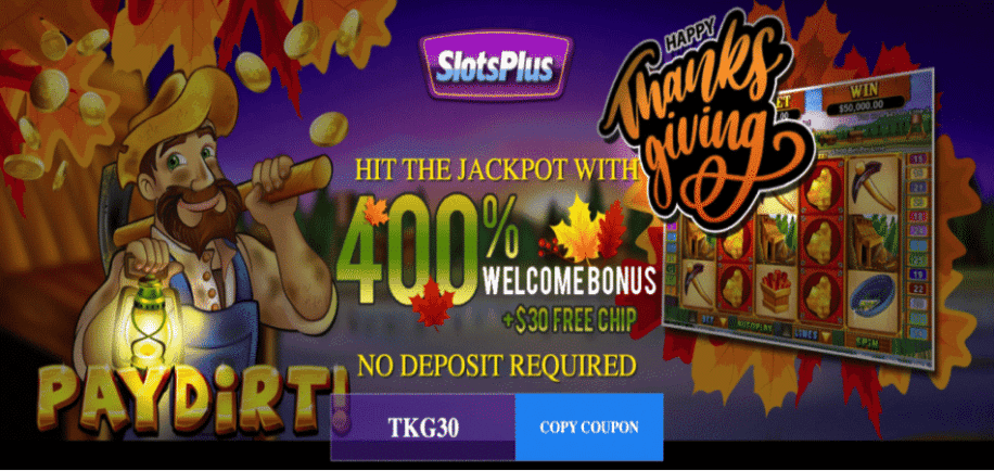 slots plus thanksgiving offer