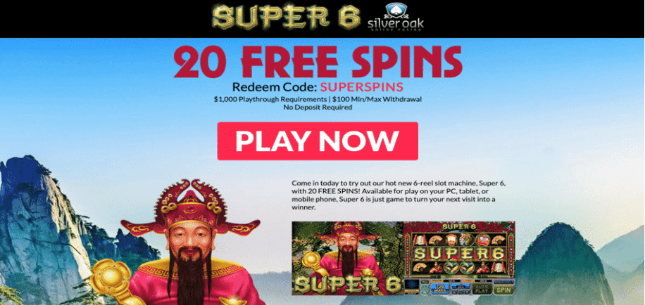 super 6 slots bonus code