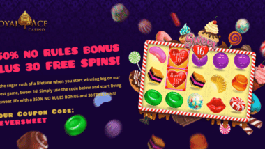 sweet 16 free spins bonus code