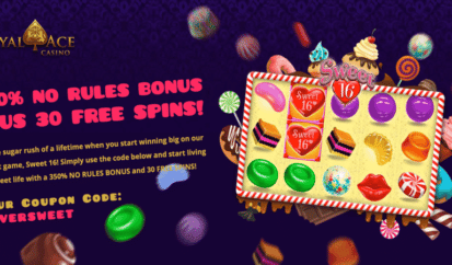 sweet 16 free spins bonus code