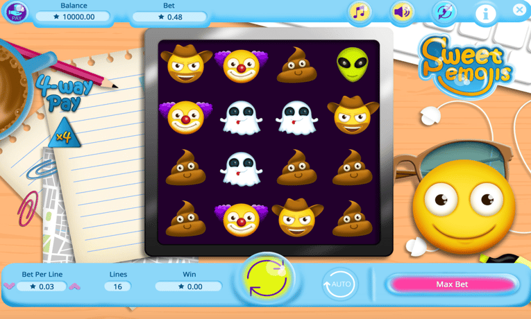 Sweet Emojis slot machine demo