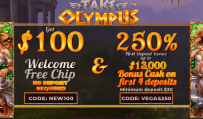 take olympus free chip at vegas rush