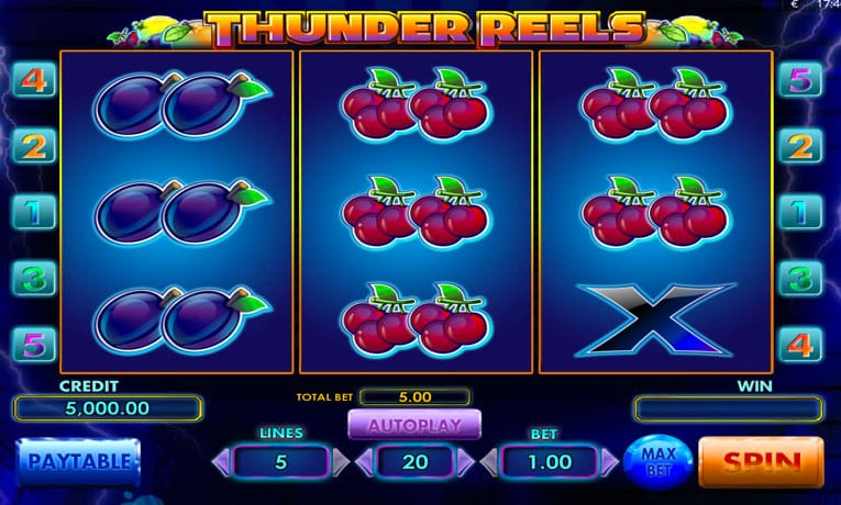 Thunder Reels Fruit Machine demo